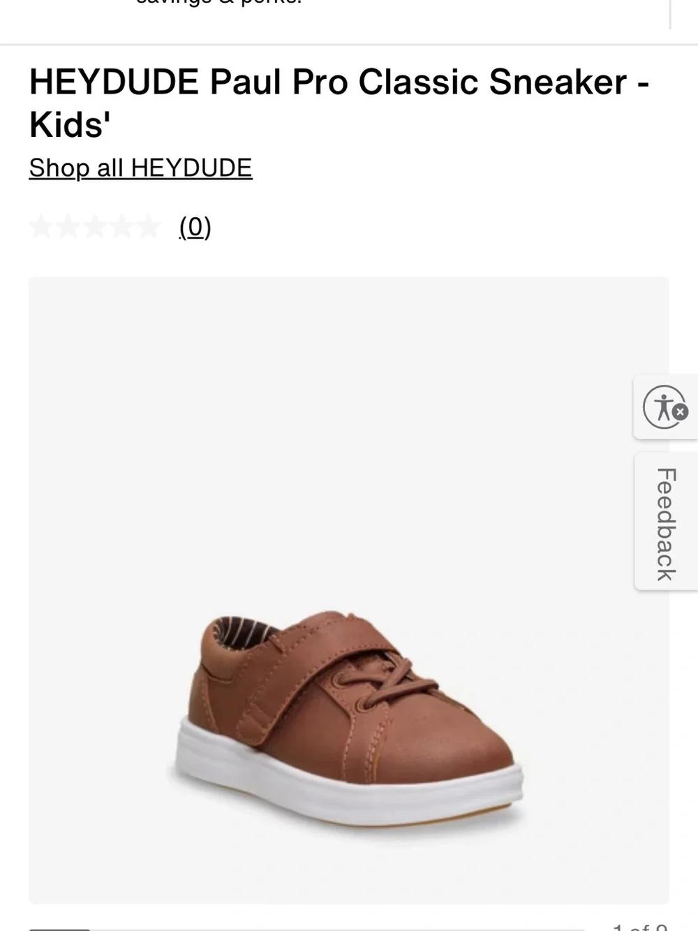 Hey Dude Kids Brown Paul Pro Sneaker with White Sole